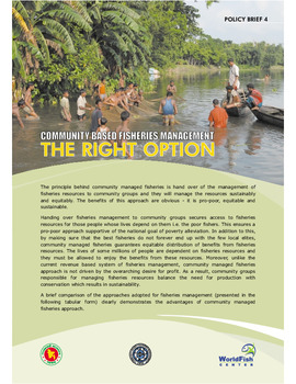 Community based fisheries management: the right option