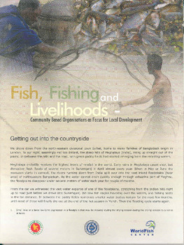 Fish, fishing and livelihoods : community based organisations as focus for local development