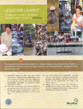 Lessons learnt community based fisheries management (CBFM) in Vietnam