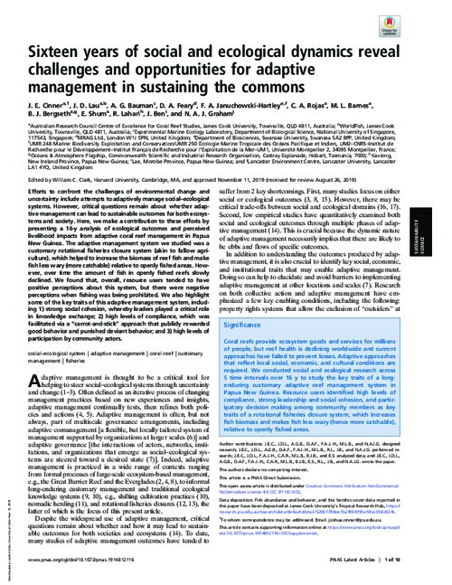 Sixteen years of social and ecological dynamics reveal challenges and opportunities for adaptive management in sustaining the commons
