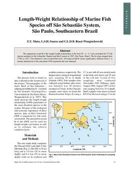 Length-weight relationship of marine fish species off Sao Sebastiao system, Sao Paulo, Souteastern Brazil