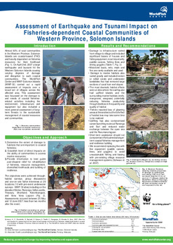Assessment of earthquake and tsunami impact on fisheries dependent coastal communities of western province, Solomon Islands