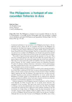 The Philippines: a hotspot of sea cucumber fisheries in Asia
