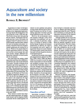 Aquaculture and society in the new millennium