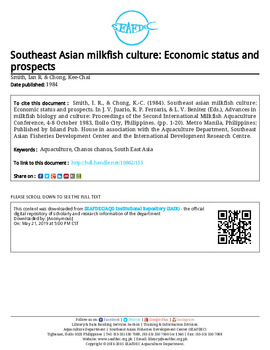 Southeast Asian milkfish culture: economic status and prospects