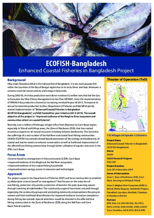 Fact Sheet of EcoFish Project: Enhanced Coastal Fisheries in Bangladesh Project