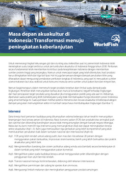 Masa depan akuakultur di Indonesia: Transformasi menuju peningkatan keberlanjutan = The future of aquaculture in Indonesia: A transformation toward increased sustainability (Indonesian version)