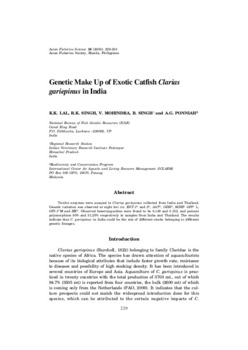 Genetic make up of exotic catfish Clarias gariepinus in India