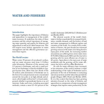 Water and fisheries