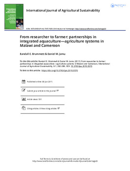 From researcher to farmer: partnerships in integrated aquaculture-agriculture systems in Malawi and Cameroon