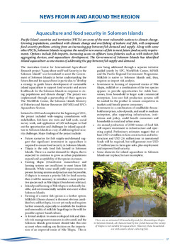 Aquaculture and food security in Solomon Islands