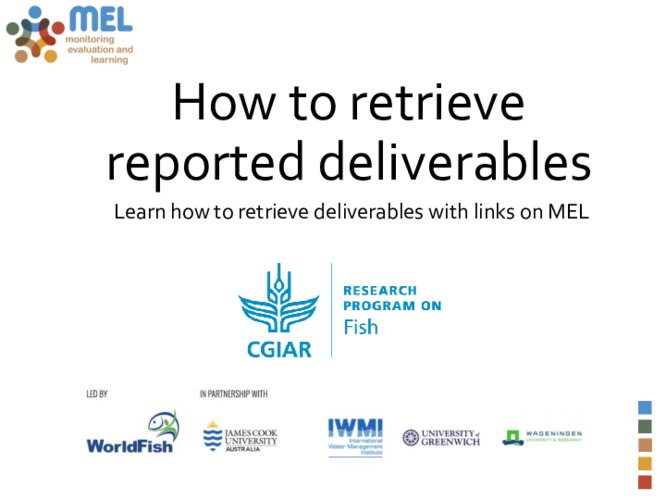 Guideline on how to retrieve reported knowledge products on MEL