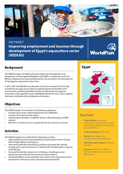 Improving employment and incomes through development of Egypt's aquaculture sector (IEIDEAS)