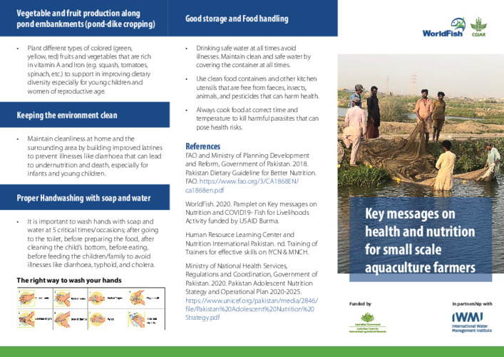 Key Messages on nutrition for small-scale aquaculture farmers