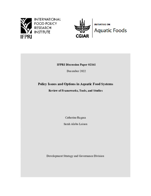 Policy Issues and Options in Aquatic Food Systems: Review of Frameworks, Tools, and Studies