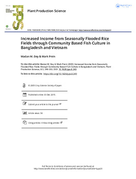 Increased Income from Seasonally Flooded Rice Fields through Community Based Fish Culture in Bangladesh and Vietnam