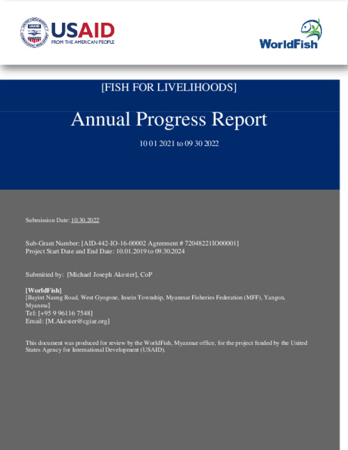USAID_Fish for Livelihoods (F4L) Annual Progress Report: October 2021_Septemenr 2022