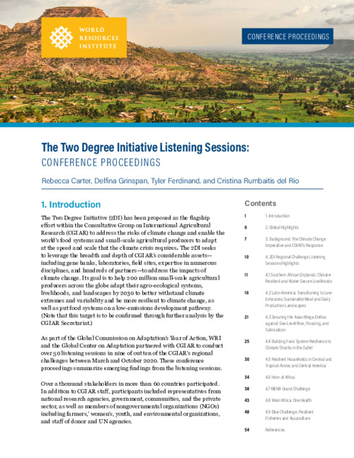 The Two Degree Initiative Listening Sessions