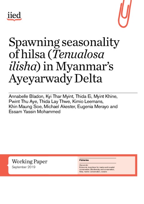 Spawning seasonality of hilsa (Tenualosa ilisha) in Myanmar’s Ayeyarwady Delta