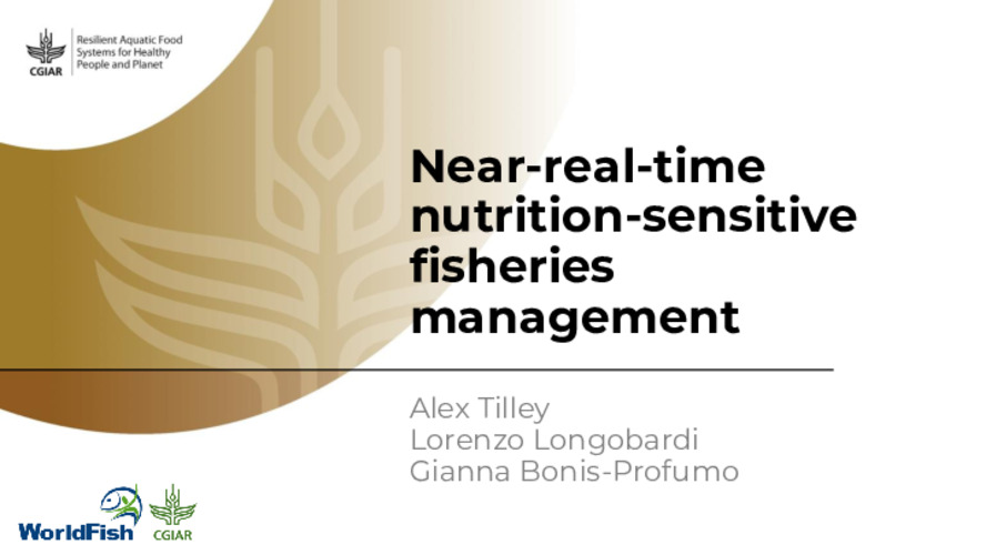 Near-real-time nutrition-sensitive fisheries management