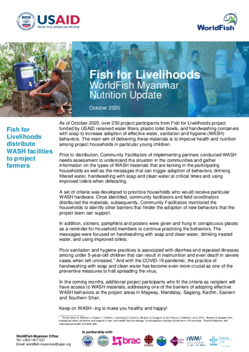 Fish for Livelihoods Nutrition Update - October