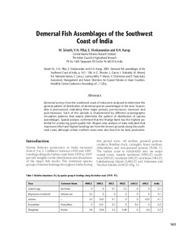 Demersal fish assemblages of the Southwest Coast of India