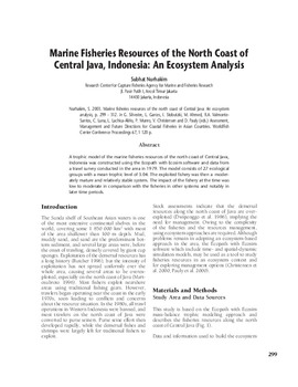 Marine fisheries resources of the north coast of Central Java, Indonesia