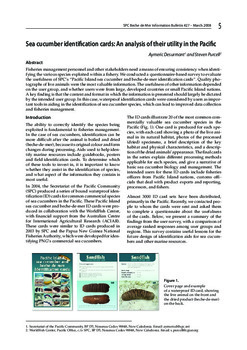Sea cucumber identification cards: an analysis of their utility in the Pacific