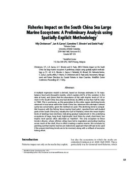 Fisheries impact on the South China Sea large marine ecosystem: a preliminary analysis using spatially-explicit methodology