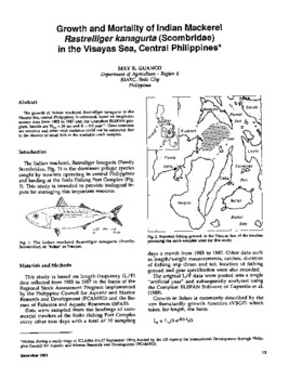 Growth and mortality of Indian mackerel Rastrelliger kanagurta (Scombridae) in the Visayan Sea, Central Philippines