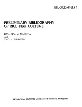 Preliminary bibliography of rice-fish culture