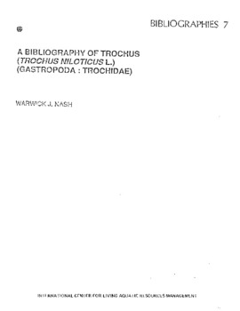 A bibliography of trochus (Trochus niloticus L.) (Gastropoda: Trochidae)