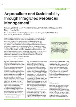 Aquaculture and sustainability through integrated resources management