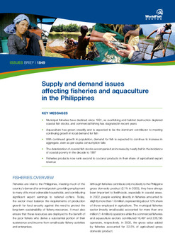 Supply and demand issues affecting fisheries and aquaculture in the Philippines