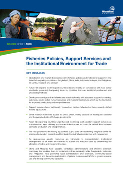 Fisheries policies, support services and the institutional environment for trade