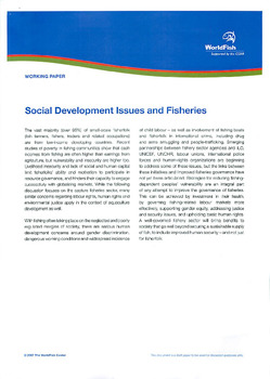 Social development issues and fisheries