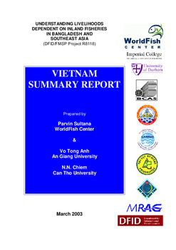 Understanding livelihoods dependent on inland fisheries in Bangladesh and Southeast Asia: Vietnam summary report