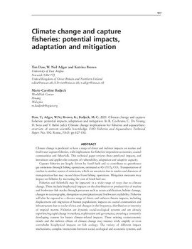 Climate change and capture fisheries: potential impacts, adaptation and mitigation