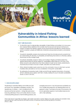 Vulnerability in inland fishing communities in Africa: lessons learned