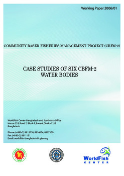Case studies of six CBFM-2 water bodies