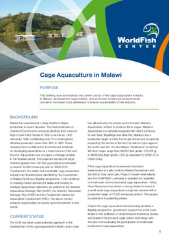 Cage aquaculture in Malawi