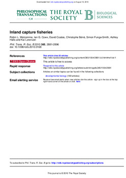 Inland capture fisheries