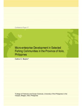 Micro-enterprise development in selected fishing communities in the province of Iloilo, Philippines