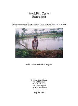 Development of sustainable aquaculture project (DSAP): mid-term review report