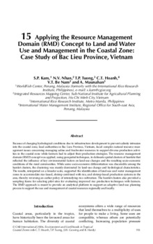 Applying Resource Management Domain (RMD) concept to land and water use and management in the coastal zone: case study of Bac Lieu province, Vietnam