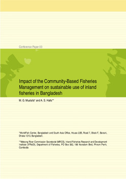 Impact of the Community-Based Fisheries Management on sustainable use of inland fisheries in Bangladesh