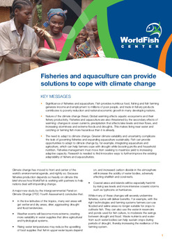 Fisheries and aquaculture can provide solutions to cope with climate change