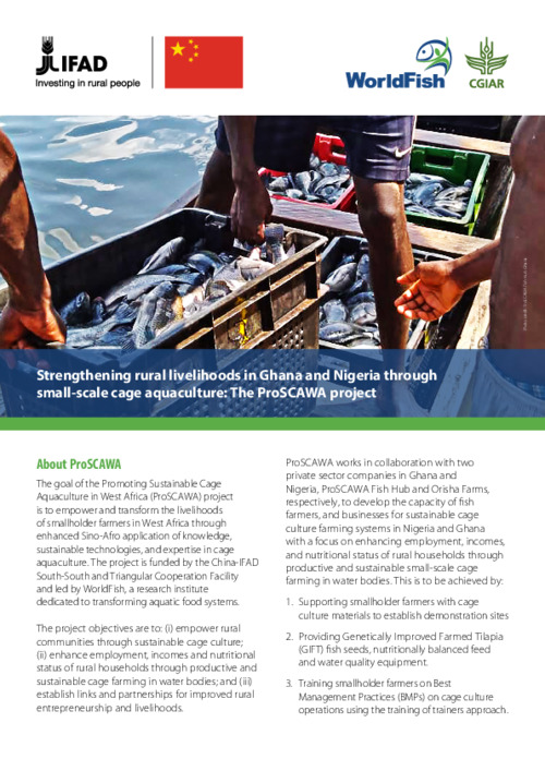 Strengthening rural livelihoods in Ghana and Nigeria through small-scale cage aquaculture: The ProSCAWA project