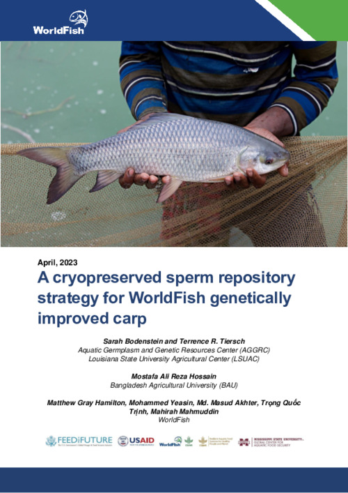 A cryopreserved sperm repository strategy for WorldFish genetically improved carp