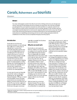 Corals, fishermen and tourists